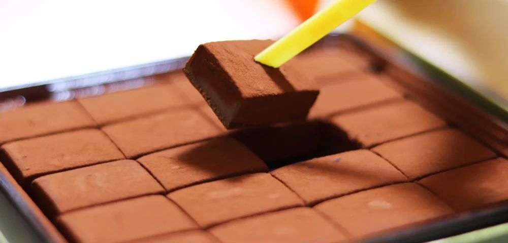 生チョコレートの外国語表現はチョコレートの石畳
